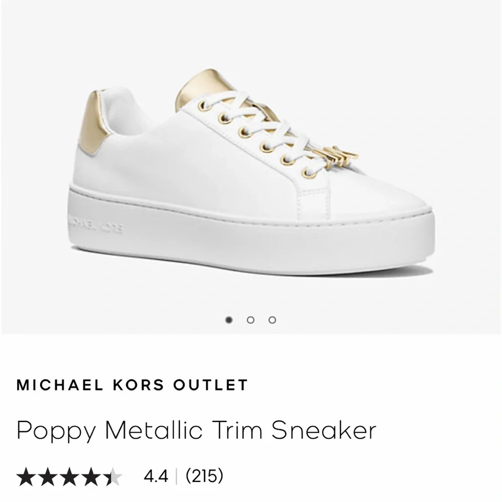 Michael Kors | Shoes | Michael Kors White Gold Sneakers Worn Twice
